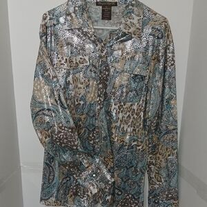 Cowgirl Tuff Multicolor Button Down Shirt